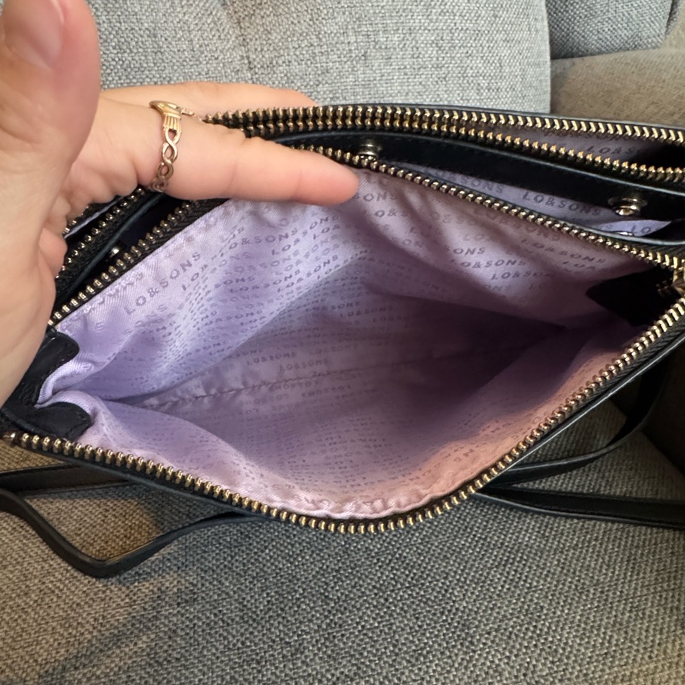 Lo & Sons Black Pearl Pebble Cactus Bag with Lavender Interior - Picture 10 of 15